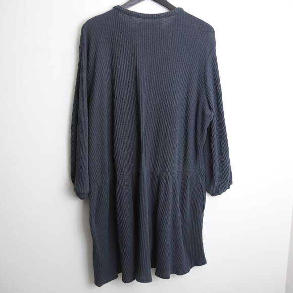 Free People Beach Blue Blossom Henley Button down Ribbed FP Dress Size Medium - Picture 6 of 7